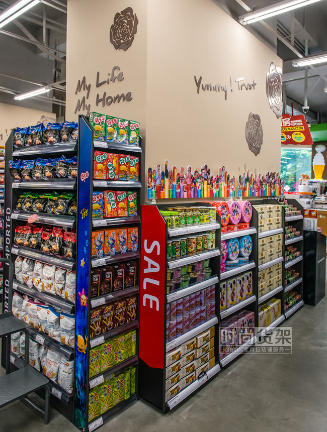 超市貨架_鋼制零食貨架